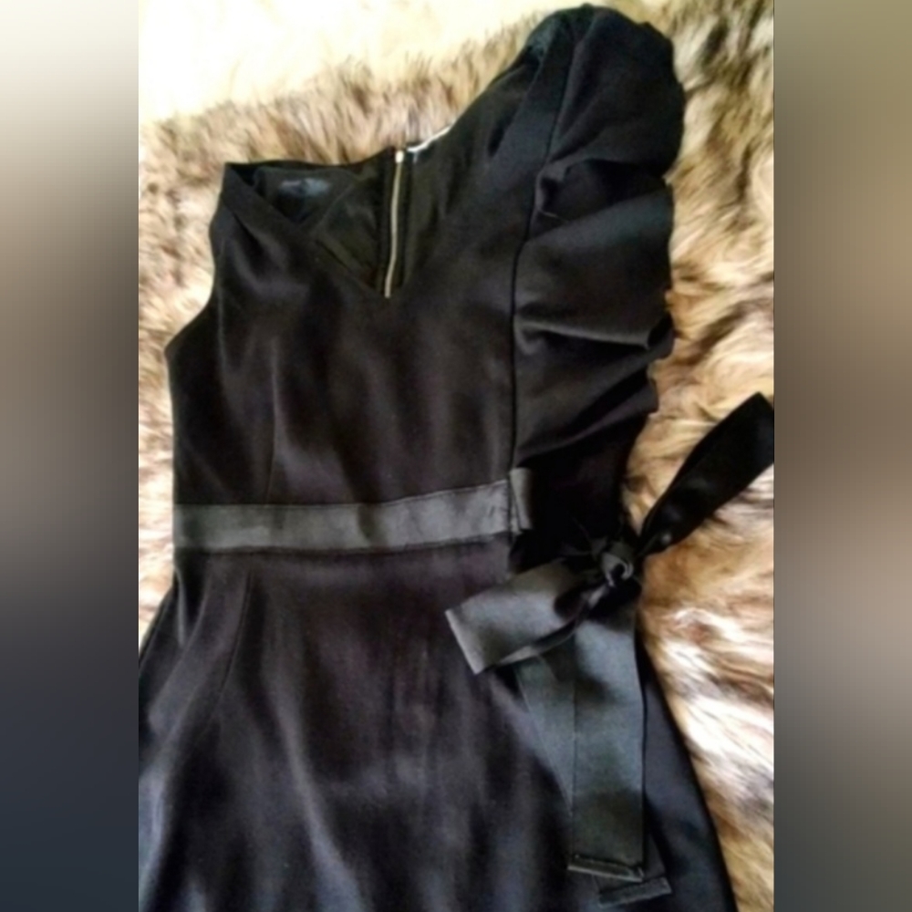 New York & Co. Black Ruffled Dress